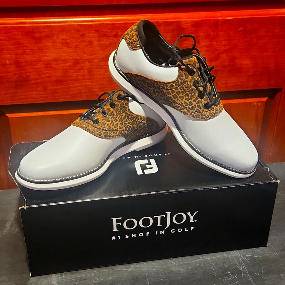 NWT FootJoy Traditions Leopard Print Golf Shoe